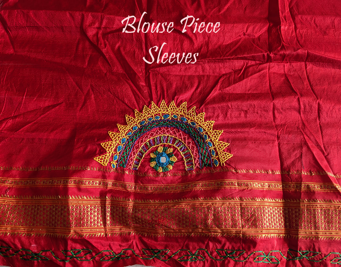 White Lambani Handwork Pure Ilkal Silk Saree – Ilkal Handloom Saree Online India | Elegantt Drapes