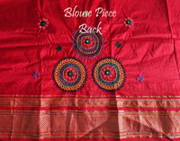 White Red Pure Ilkal Silk Lambani Handwork Saree – Ilkal Handloom Saree Online India | Elegantt Drapes