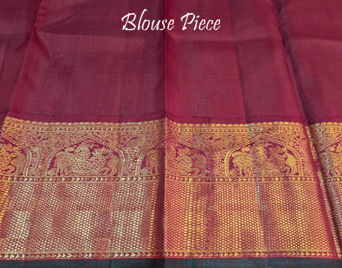 Off White Red Pure Kanjivaram Silk Saree – Handloom Saree Online India | Elegantt Drapes