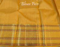 Off White Gold Pure Kanjivaram Silk Saree – Handloom Saree Online India | Elegantt Drapes