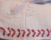 White Bandhani saree drape Blouse