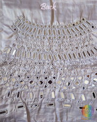 White Mashru Silk Kutch Mirror Work Blouse – Handloom Saree Online India | Elegantt Drapes