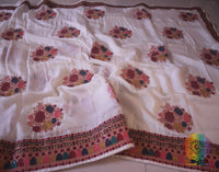 White Pure Chinon Crepe Sequins Work Saree – Handloom Saree Online India | Elegantt Drapes