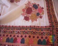 White Pure Chinon Crepe Sequins Work Saree – Handloom Saree Online India | Elegantt Drapes