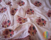 White Pure Chinon Crepe Sequins Work Saree – Handloom Saree Online India | Elegantt Drapes