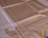 White Banarasi Handloom Pure Katan Silk Konia Saree – Handloom Saree Online India | Elegantt Drapes