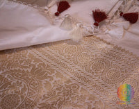 White Banarasi Handloom Pure Katan Silk Konia Saree – Handloom Saree Online India | Elegantt Drapes