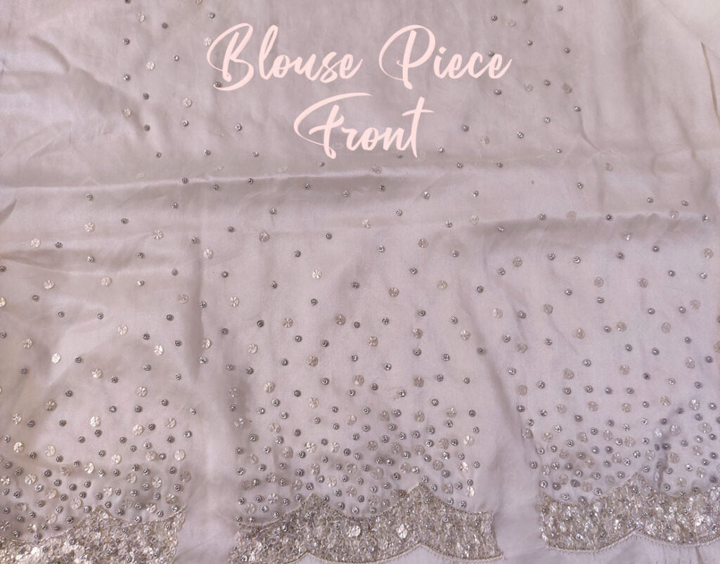 Off White Pure Organza Silk Handwork Saree – Handloom Saree Online India | Elegantt Drapes