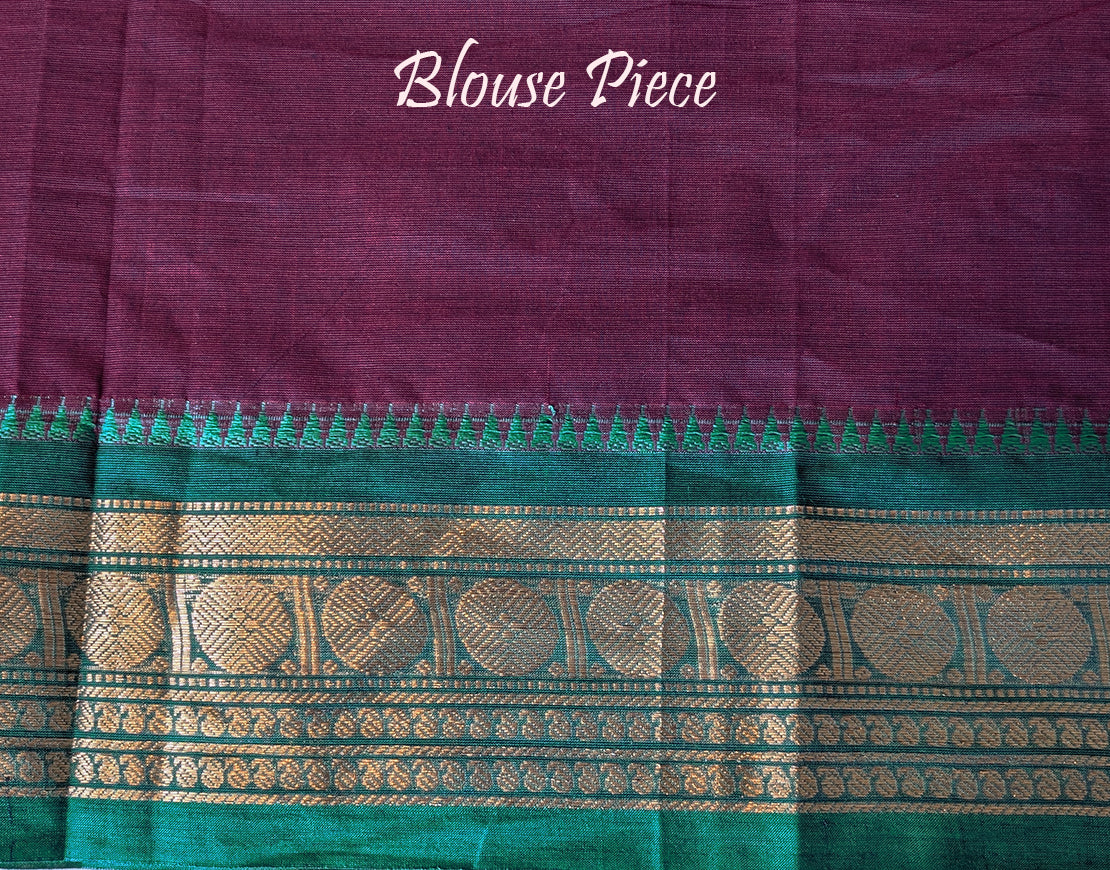 Wine Pure Kanchi Cotton Saree – Handloom Saree Online India | Elegantt Drapes