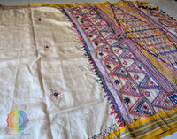 Lambani Handwork Vidarbha Tussar Silk Saree – Handloom Saree Online India | Elegantt Drapes