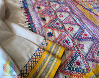 Lambani Handwork Vidarbha Tussar Silk Saree – Handloom Saree Online India | Elegantt Drapes