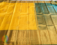 Yellow Pure Kanjivaram Silk Saree – Handloom Saree Online India | Elegantt Drapes