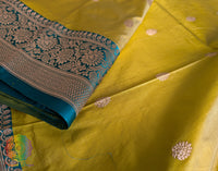 Yellow Banarasi Handloom Katan Silk Saree – Handloom Saree Online India | Elegantt Drapes