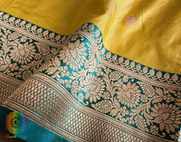 Yellow Banarasi Handloom Katan Silk Saree – Handloom Saree Online India | Elegantt Drapes