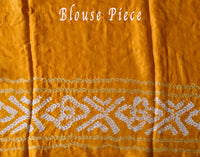 Yellow Gharchola Pure Gaji Silk Bandhani Saree