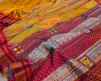 Marigold Yellow Lambani Handwork Pure Ilkal Silk Saree – Ilkal Handloom Saree Online India | Elegantt Drapes