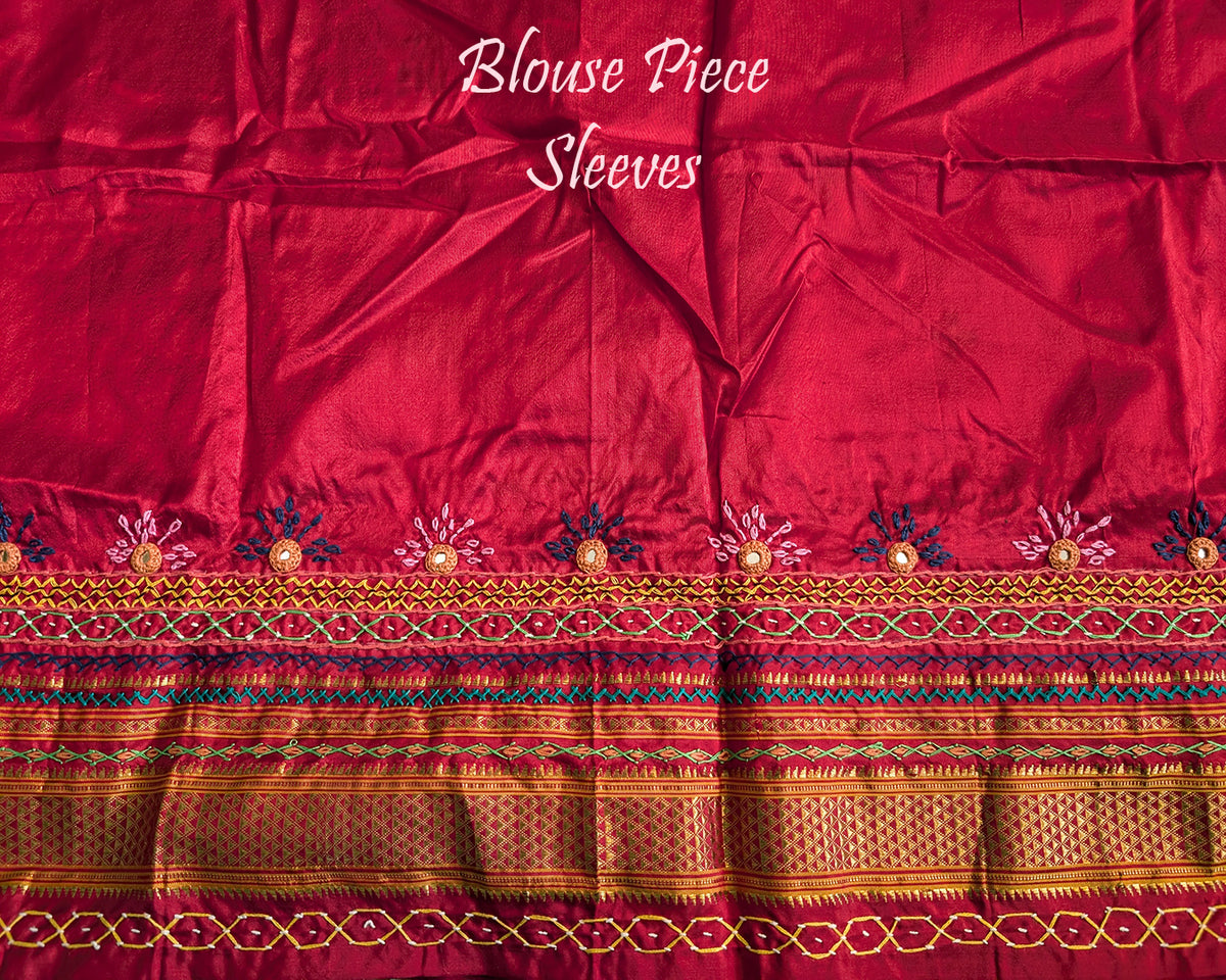 Marigold Yellow Lambani Handwork Pure Ilkal Silk Saree – Ilkal Handloom Saree Online India | Elegantt Drapes