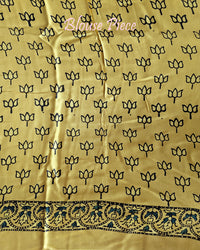 Yellow Modal Silk Ajrakh Saree – Ajrakh Saree Online India | Elegantt Drapes