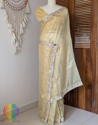 Yellow Tissue Organza Gota Patti Saree – Handloom Saree Online India | Elegantt Drapes