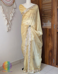 Yellow Tissue Organza Gota Patti Saree – Handloom Saree Online India | Elegantt Drapes