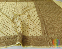 Yellow Banarasi Handloom Pure Khaddi Georgete Saree – Handloom Saree Online India | Elegantt Drapes