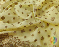 Yellow Banarasi Handloom Pure Khaddi Georgete Saree – Handloom Saree Online India | Elegantt Drapes