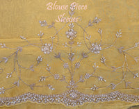 Yellow Tissue Organza Zardozi Handwork Saree – Handloom Saree Online India | Elegantt Drapes