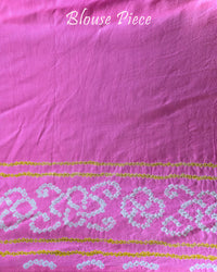 Baby Pink Gharchola Pure Gaji Silk Bandhani Saree