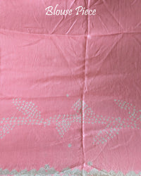 Baby pink Bandhani saree blouse piece