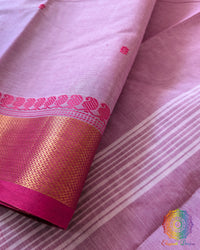 Baby Pink Pure Kanchi Cotton Saree