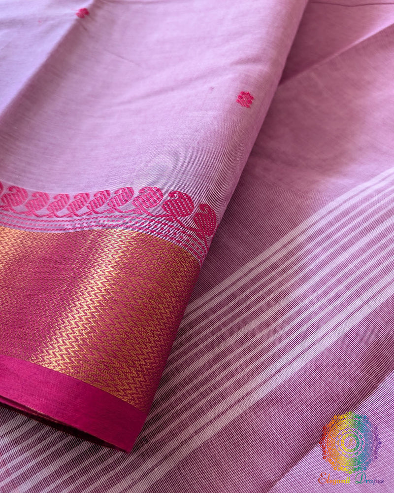 Baby Pink Pure Kanchi Cotton Saree