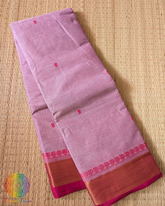 Baby Pink Pure Kanchi Cotton Saree
