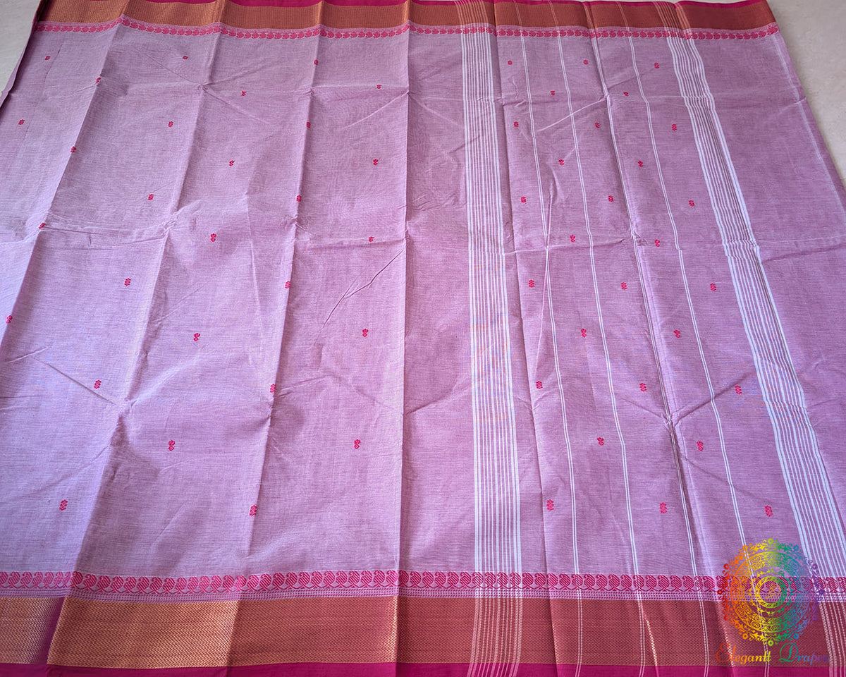 Baby Pink Pure Kanchi Cotton Saree