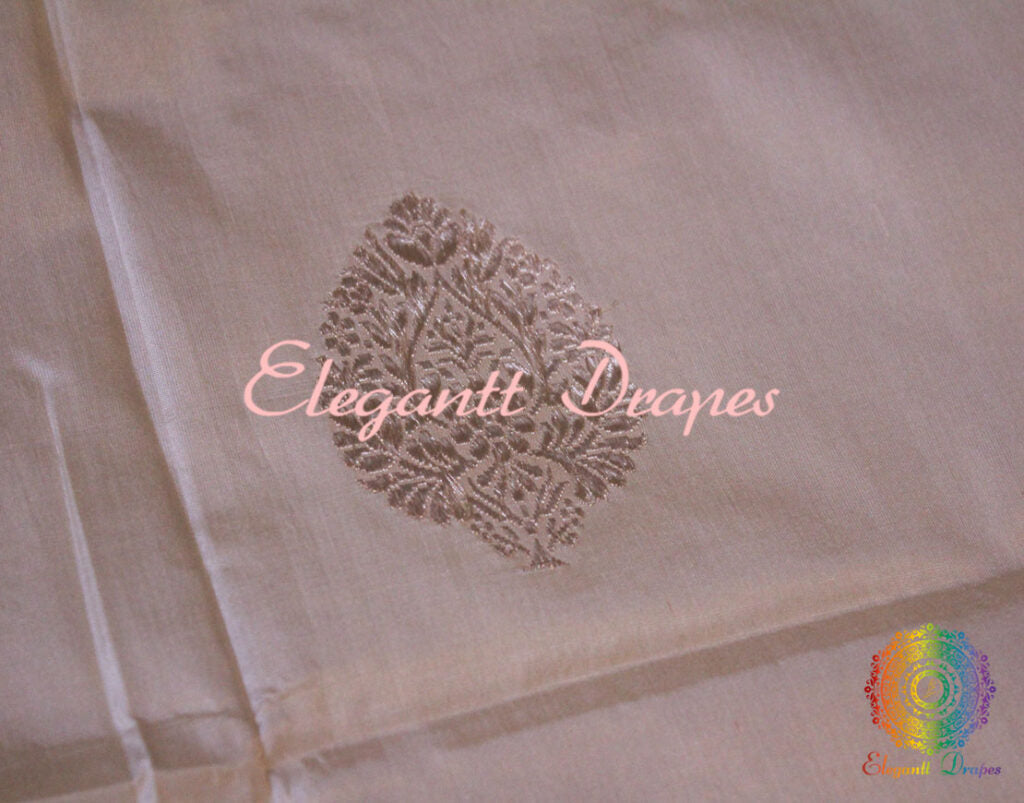 Beige Banarasi Handloom Pure Katan Silk Sona Rupa Dupatta | Elegantt Drapes