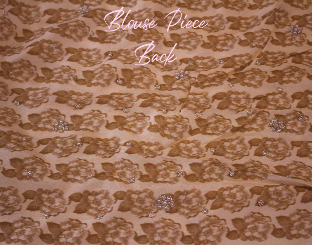 Beige Floral Printed Pure Organza Handwork Saree – Handloom Saree Online India | Elegantt Drapes