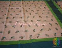 Off White Pure Cotton Floral Embroidery Saree – Handloom Saree Online India | Elegantt Drapes