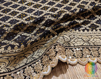 Black Banarasi Georgete Bandhani Border Dupatta – Bandhani Saree Online India | Elegantt Drapes