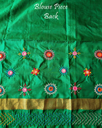 Back View of Blouse for Blue Green Dhup Chhaon Kanjivaram Silk Lambani Saree