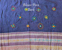 Matching blouse back featuring intricate Lambani hand embroidery