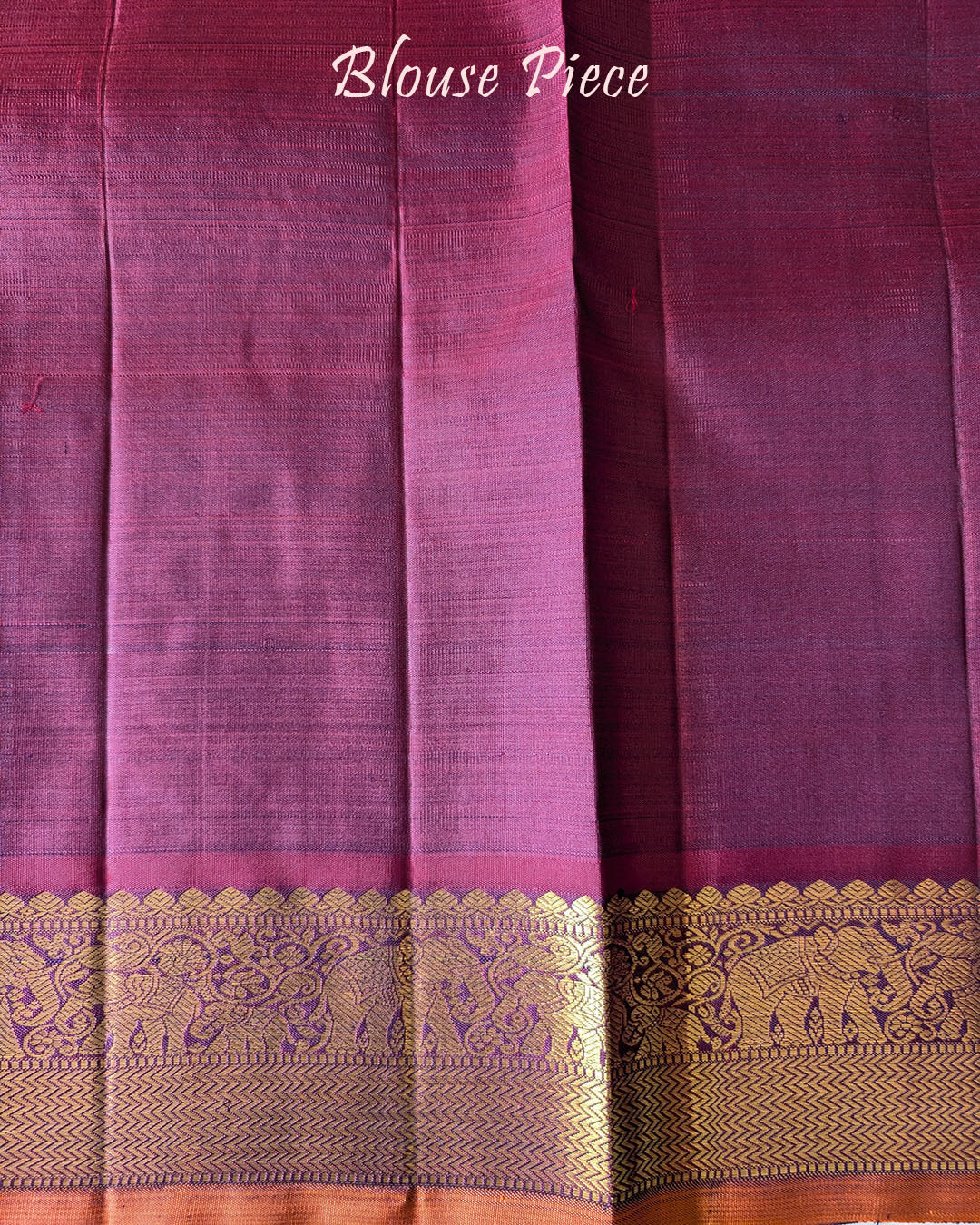 Blouse piece of Blue Purple Pure Kanjivaram Silk Saree with 2-Gram zari