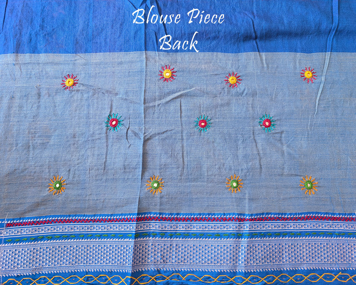 Matching blouse back featuring intricate Lambani hand embroidery
