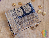 Blue Banarasi Georgette Bandhani Border Dupatta – Bandhani Saree Online India | Elegantt Drapes