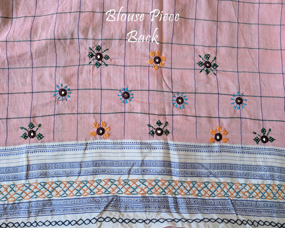 Matching blouse back featuring intricate Lambani hand embroidery