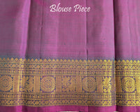 Bottle green Kanjivaram silk saree blouse piece with matching zari work