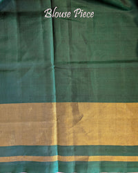 Bottle green pure mulberry silk Rajkot Patola saree blouse