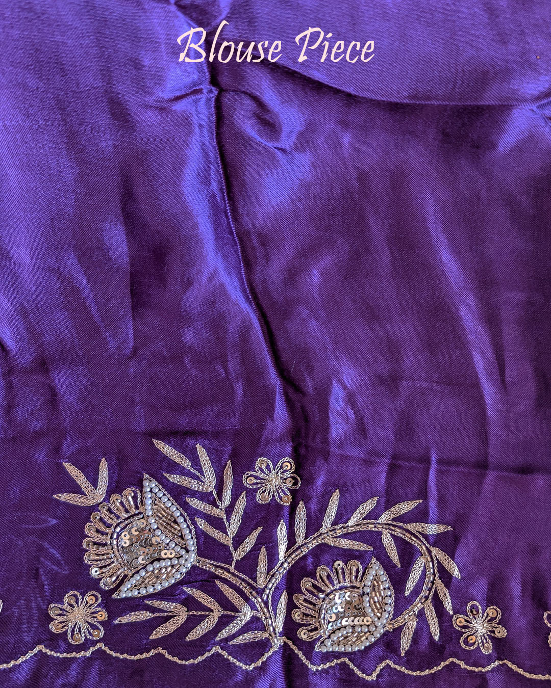Purple silk saree blouse piece
