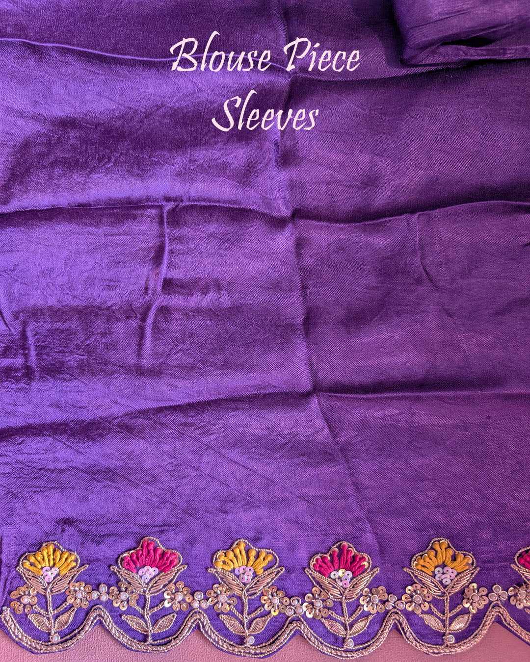 Brinjal gaji silk saree with gota patti and resham handwork Blouse