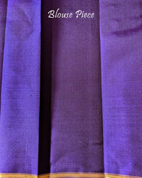 Blouse piece of Brinjal Pure Kanjivaram Handloom Silk Saree