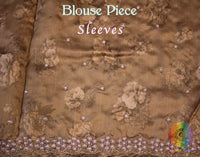 Brown  Floral Printed Pure Organza Handwork Saree – Handloom Saree Online India | Elegantt Drapes
