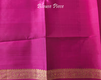 Matching blouse piece of the Pink Taupe Checked Pure Kanjivaram Silk Saree with coordinated 1-Gram Gold Zari detailing